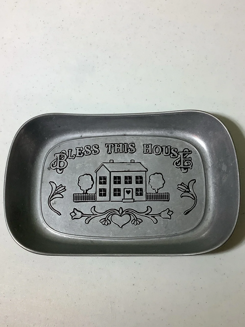 Wilton Armetale Bless This House metal dish